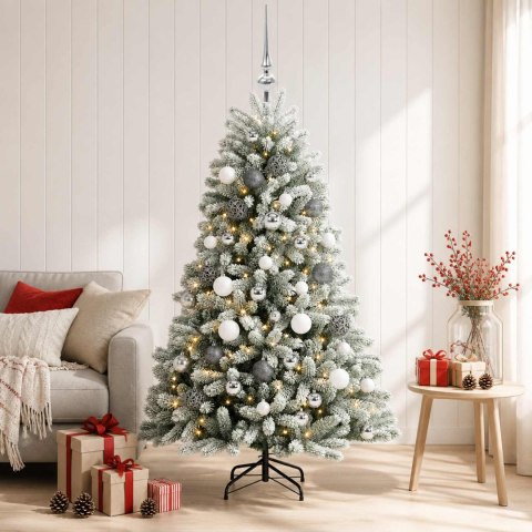 VidaXL Sztuczna choinka z bombkami 120 cm 150 LED Ciepła biel