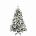 VidaXL Sztuczna choinka z bombkami 120 cm 150 LED Ciepła biel