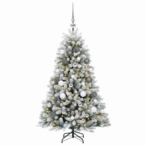 VidaXL Sztuczna choinka z bombkami 120 cm 150 LED Ciepła biel