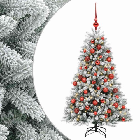 VidaXL Sztuczna choinka z bombkami 120 cm 150 LED Ciepła biel