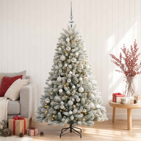 VidaXL Sztuczna choinka z bombkami 120 cm 150 LED Ciepła biel