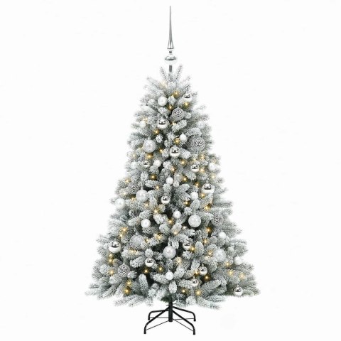VidaXL Sztuczna choinka z bombkami 120 cm 150 LED Ciepła biel