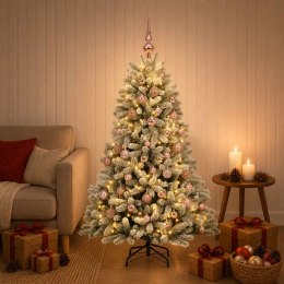 VidaXL Sztuczna choinka z bombkami 120 cm 150 LED Ciepła biel