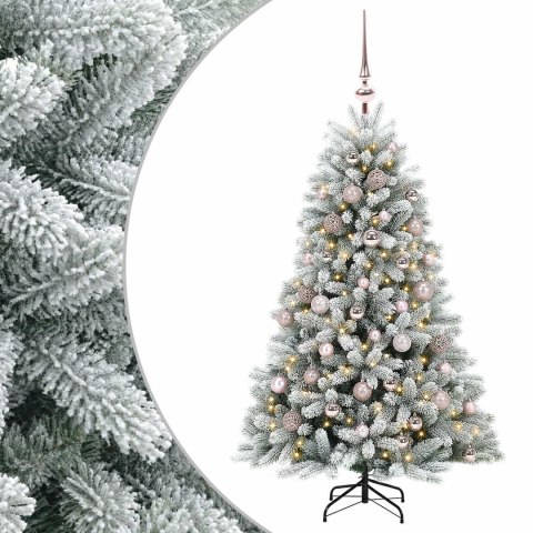 VidaXL Sztuczna choinka z bombkami 120 cm 150 LED Ciepła biel
