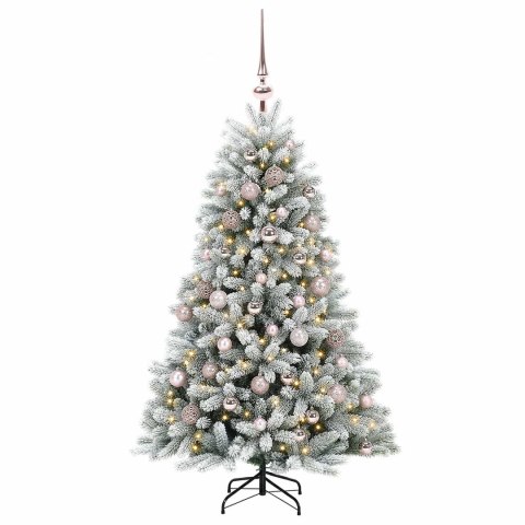VidaXL Sztuczna choinka z bombkami 120 cm 150 LED Ciepła biel