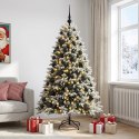 VidaXL Sztuczna choinka z bombkami 210 cm 300 LED Ciepła biel