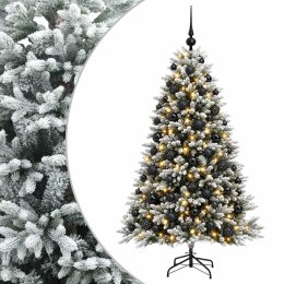 VidaXL Sztuczna choinka z bombkami 210 cm 300 LED Ciepła biel