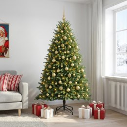 VidaXL Sztuczna choinka z bombkami 240 cm 300 LED Ciepła biel
