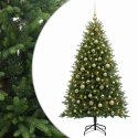 VidaXL Sztuczna choinka z bombkami 240 cm 300 LED Ciepła biel