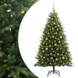 VidaXL Sztuczna choinka z bombkami 240 cm 300 LED Ciepła biel