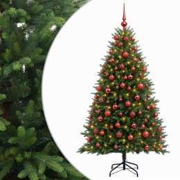 VidaXL Sztuczna choinka z bombkami 240 cm 300 LED Ciepła biel