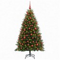 VidaXL Sztuczna choinka z bombkami 240 cm 300 LED Ciepła biel