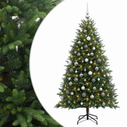 VidaXL Sztuczna choinka z bombkami 240 cm 300 LED Ciepła biel