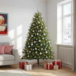 VidaXL Sztuczna choinka z bombkami 240 cm 300 LED Ciepła biel
