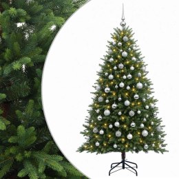 VidaXL Sztuczna choinka z bombkami 240 cm 300 LED Ciepła biel