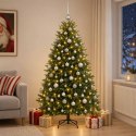 VidaXL Sztuczna choinka z bombkami 240 cm 300 LED Ciepła biel