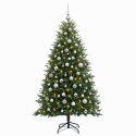 VidaXL Sztuczna choinka z bombkami 240 cm 300 LED Ciepła biel