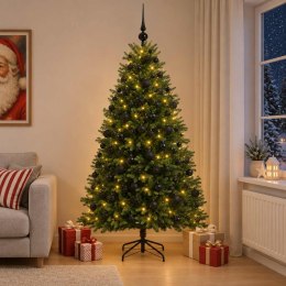 VidaXL Sztuczna choinka z bombkami 240 cm 300 LED Ciepła biel