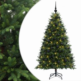 VidaXL Sztuczna choinka z bombkami 240 cm 300 LED Ciepła biel