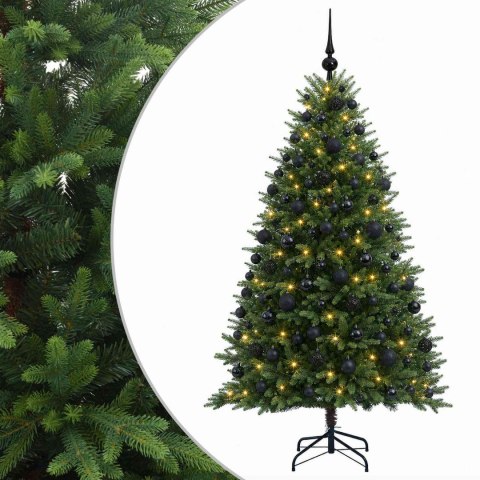 VidaXL Sztuczna choinka z bombkami 240 cm 300 LED Ciepła biel