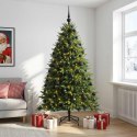 VidaXL Sztuczna choinka z bombkami 240 cm 300 LED Ciepła biel