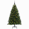 VidaXL Sztuczna choinka z bombkami 240 cm 300 LED Ciepła biel
