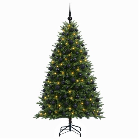 VidaXL Sztuczna choinka z bombkami 240 cm 300 LED Ciepła biel