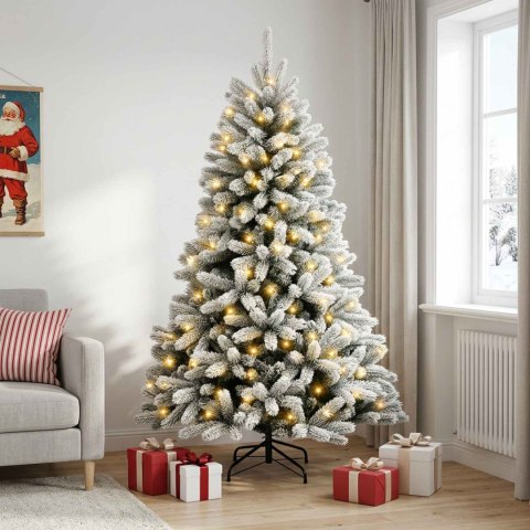 VidaXL Sztuczna choinka z zawiasami 120 cm 150 LED Ciepła biel