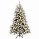 VidaXL Sztuczna choinka z zawiasami 120 cm 150 LED Ciepła biel
