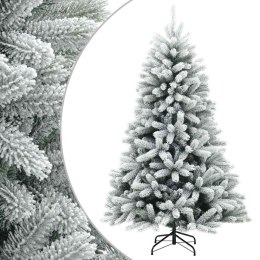VidaXL Sztuczna choinka z zawiasami 120 cm PVC i Metal Zielono-biały