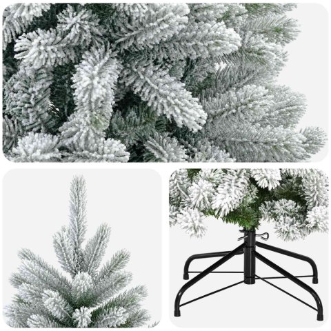 VidaXL Sztuczna choinka z zawiasami 120 cm PVC i Metal Zielono-biały
