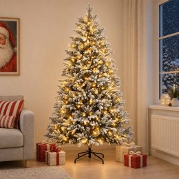 VidaXL Sztuczna choinka z zawiasami 210 cm 300 LED Ciepła biel