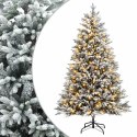 VidaXL Sztuczna choinka z zawiasami 210 cm 300 LED Ciepła biel