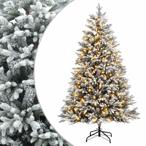VidaXL Sztuczna choinka z zawiasami 210 cm 300 LED Ciepła biel
