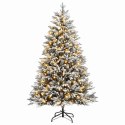 VidaXL Sztuczna choinka z zawiasami 210 cm 300 LED Ciepła biel