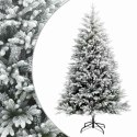 VidaXL Sztuczna choinka z zawiasami 210 cm PVC i Metal Zielono-biały