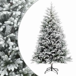 VidaXL Sztuczna choinka z zawiasami 210 cm PVC i Metal Zielono-biały