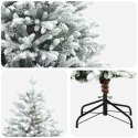 VidaXL Sztuczna choinka z zawiasami 210 cm PVC i Metal Zielono-biały