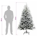 VidaXL Sztuczna choinka z zawiasami 210 cm PVC i Metal Zielono-biały