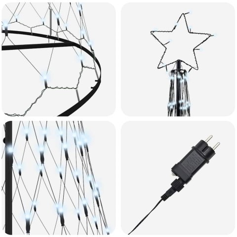 VidaXL Choinka świąteczna LED Zimna Biała 400 cm Metal