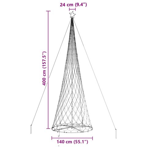 VidaXL Choinka świąteczna LED Zimna Biała 400 cm Metal
