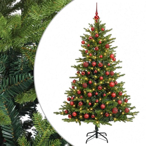 VidaXL Sztuczna choinka z bombką 210 cm 300 LED Ciepła biel
