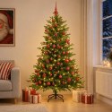 VidaXL Sztuczna choinka z bombką 210 cm 300 LED Ciepła biel