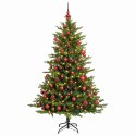 VidaXL Sztuczna choinka z bombką 210 cm 300 LED Ciepła biel