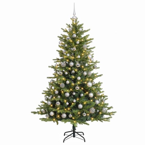 VidaXL Sztuczna choinka z bombką 210 cm 300 LED Ciepła biel