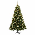 VidaXL Sztuczna choinka z bombką 210 cm 300 LED Ciepła biel
