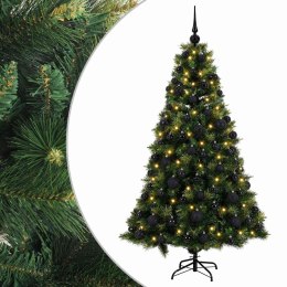 VidaXL Sztuczna choinka z bombką 210 cm 300 LED Ciepła biel