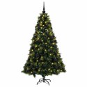 VidaXL Sztuczna choinka z bombką 210 cm 300 LED Ciepła biel