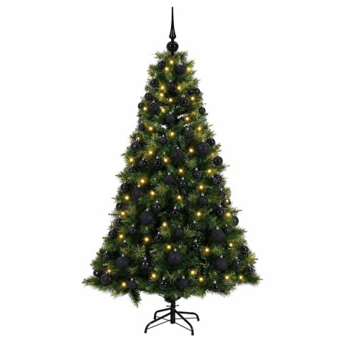 VidaXL Sztuczna choinka z bombką 210 cm 300 LED Ciepła biel