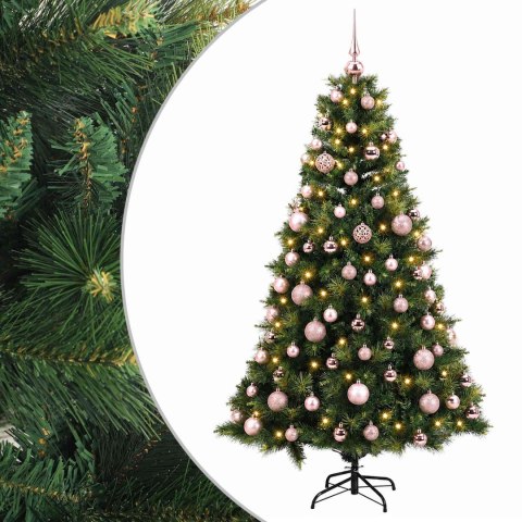 VidaXL Sztuczna choinka z bombką 210 cm 300 LED Ciepła biel
